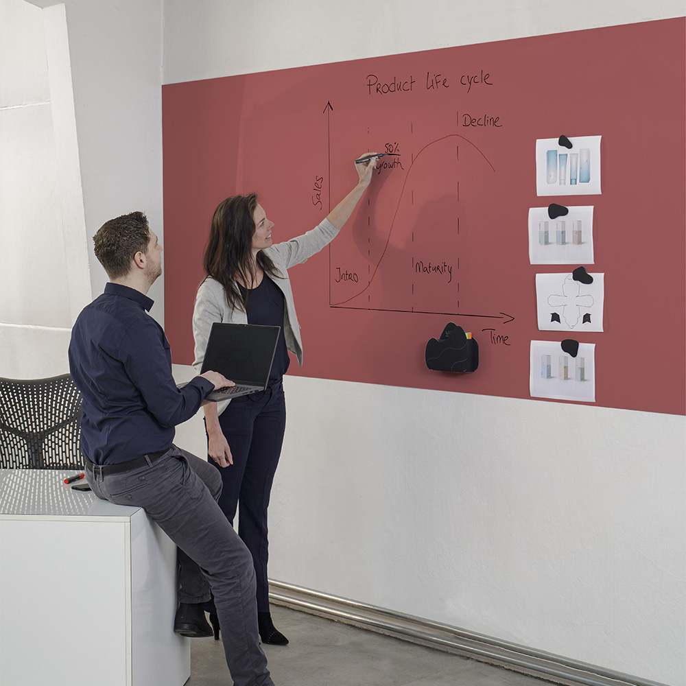 Inspiratie beeld van een WideBoard (WhiteBoard) in PMS kleur geprint.