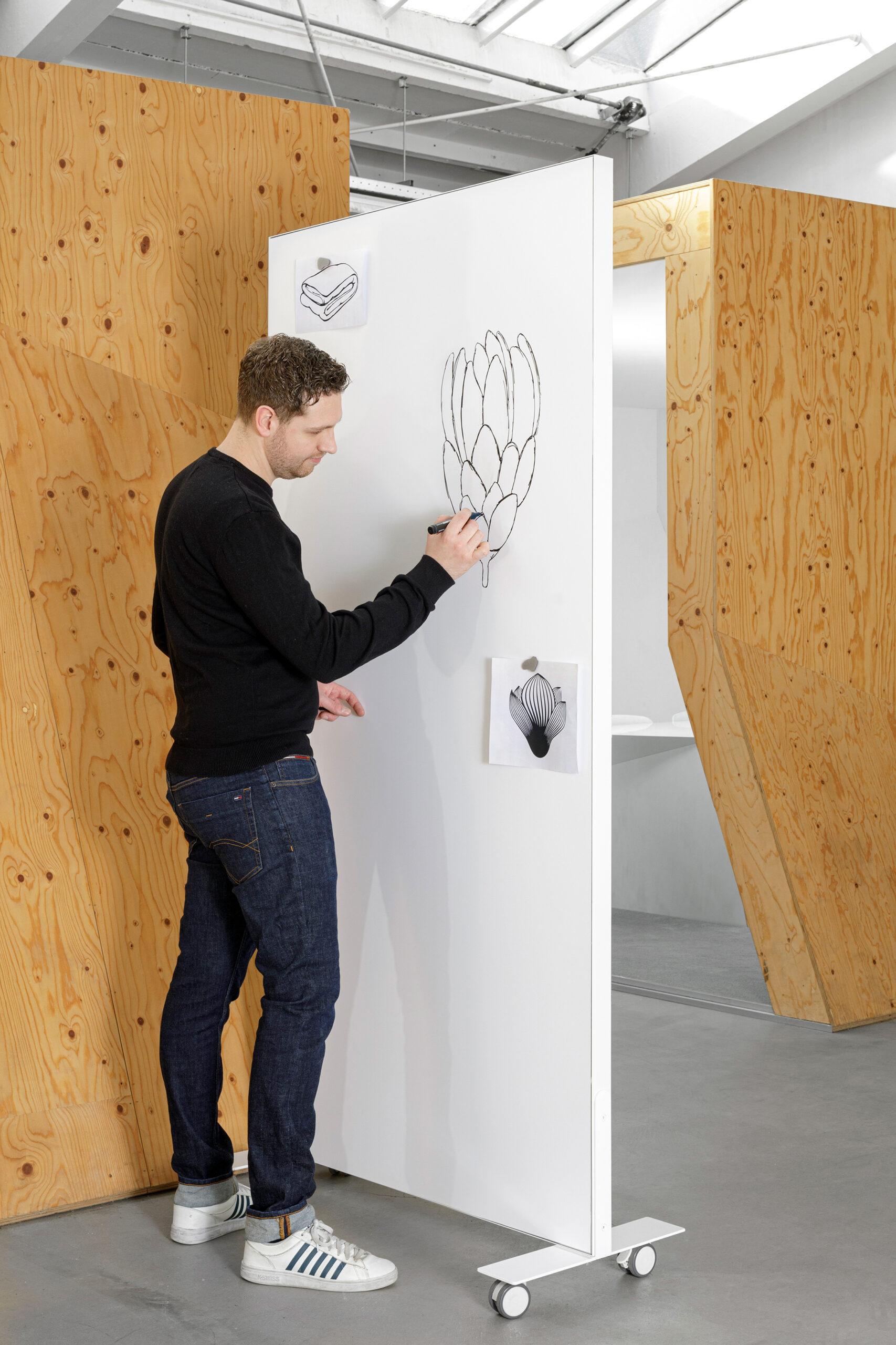 Mobiel Whiteboard 180 cm hoog