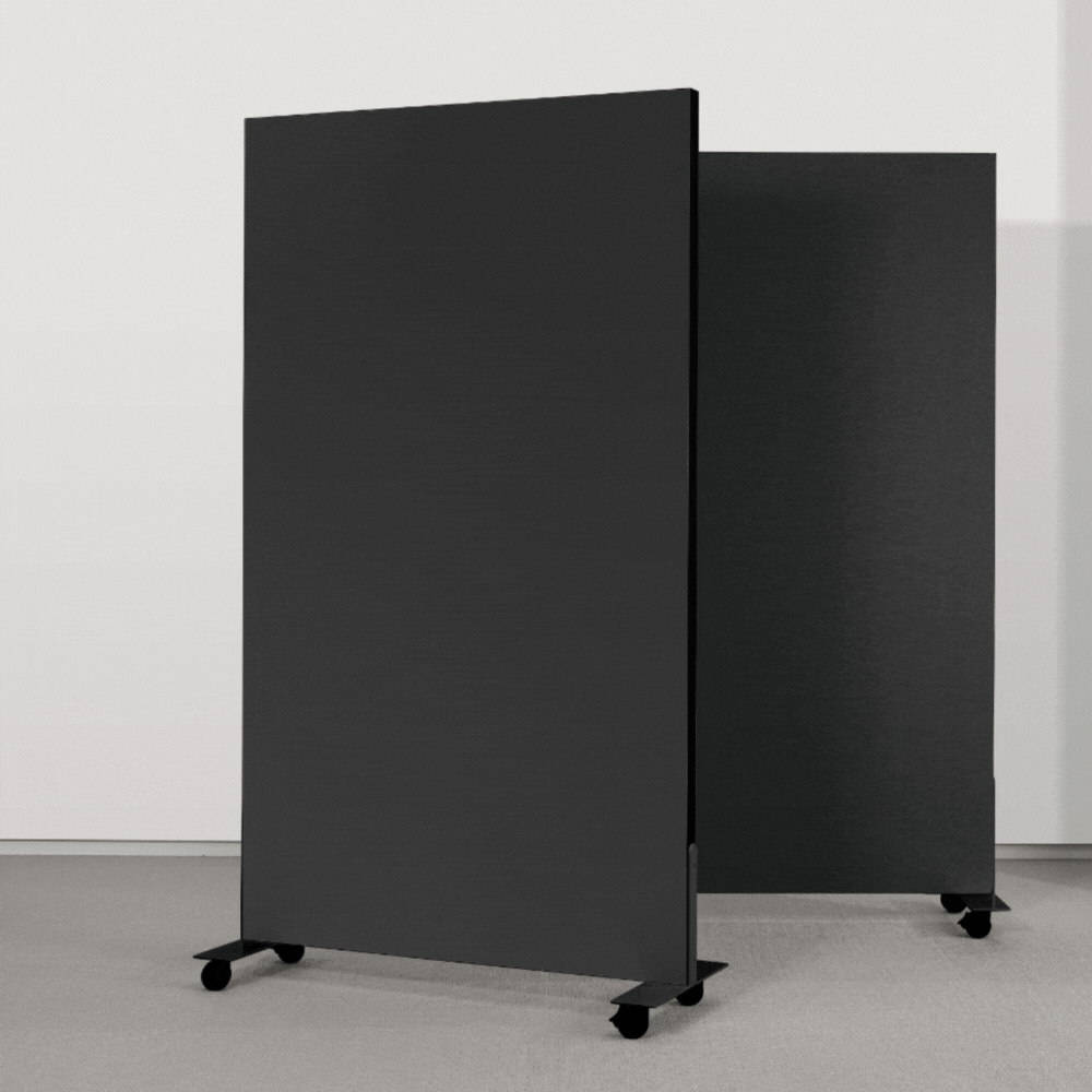 Zwarte whiteboards op wielen